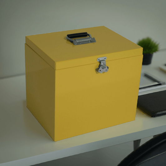 13″ Yellow Office File Box - Securability