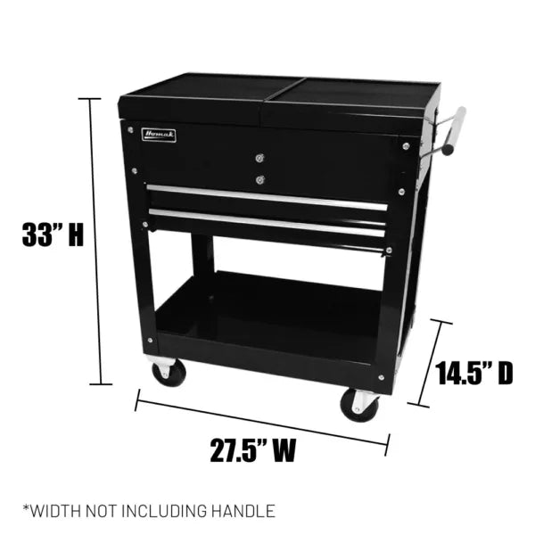 27″ Pro Series Two Drawer Slide Top Utility Cart - Securability