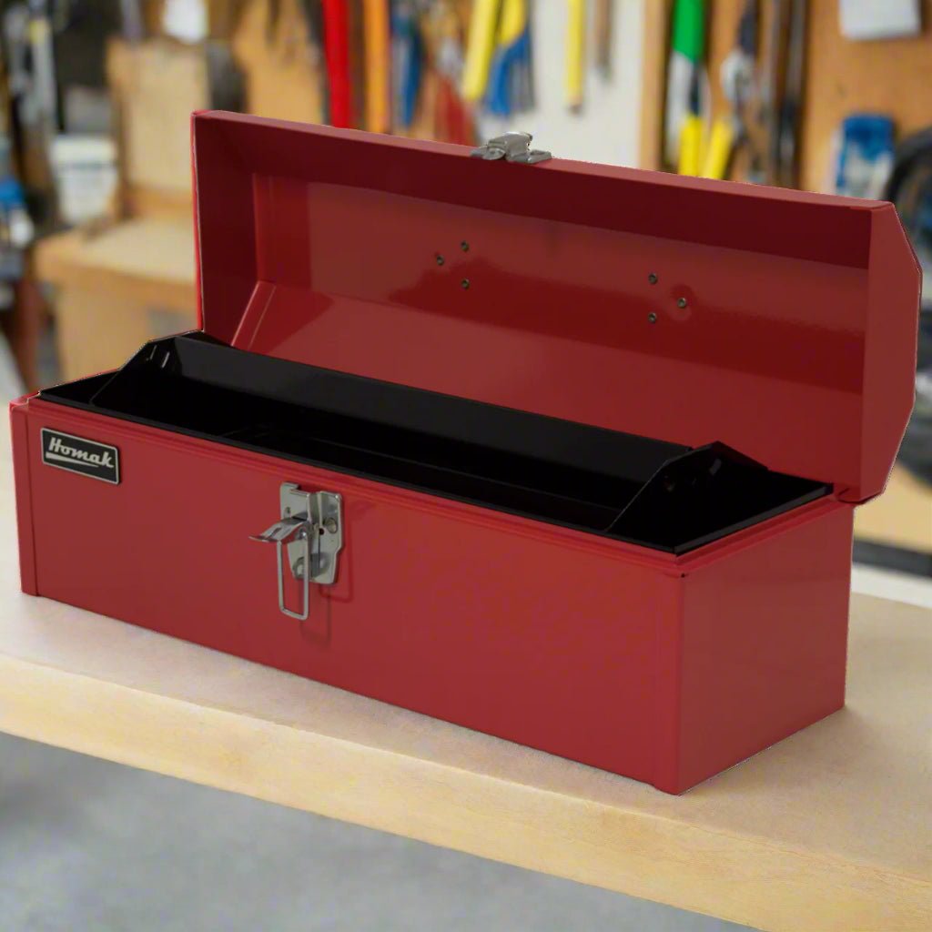 Homak 19 - Inch Steel Hip - Roof Tool Box Short Red - Securability