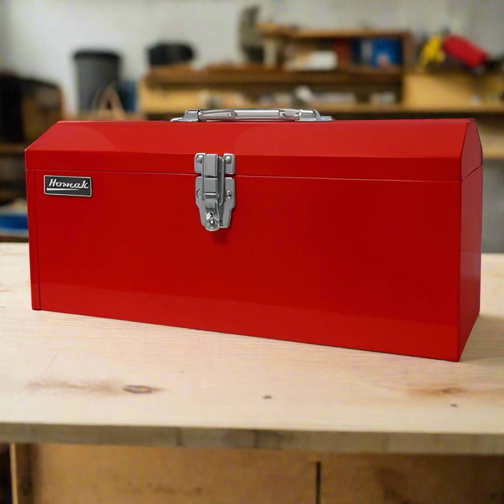 Homak 19 - Inch Steel Hip - Roof Tool Box, Tall, Red, RD00119819 - Securability
