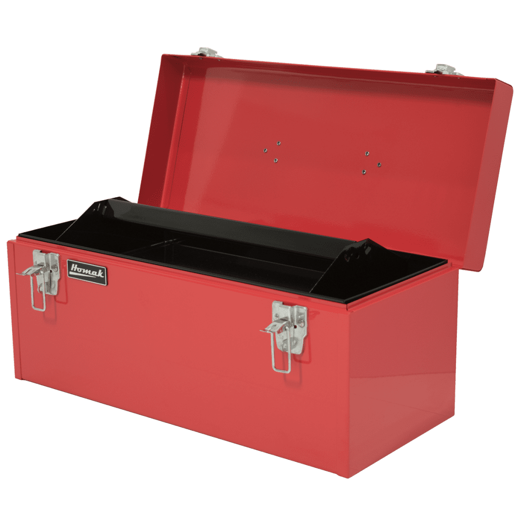 Homak 20" Portable Tool Box Removable Tray Heavy Duty Organizer - Securability
