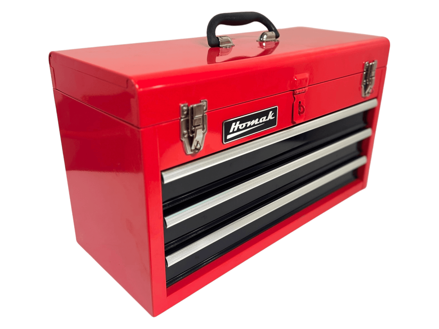 Homak 20″ Three Drawer Portable Ball Bearing Toolbox - Securability