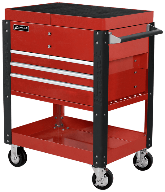 Homak 35" Slide - Top Service Cart Pro Series Four Drawer - Service Cart Black