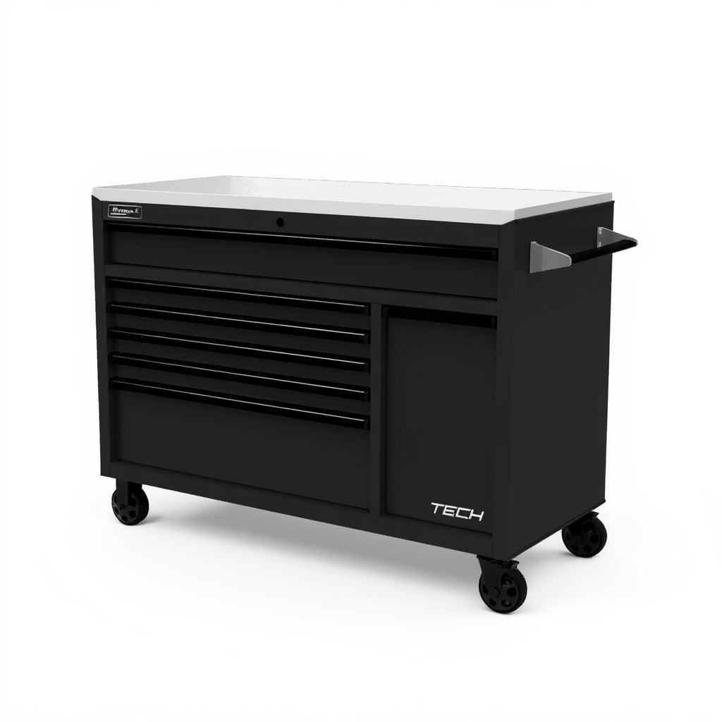 Homak 54″ TECH Roller Cabinet with Stainless Steel Top -BK04054070 toolbox charging station
