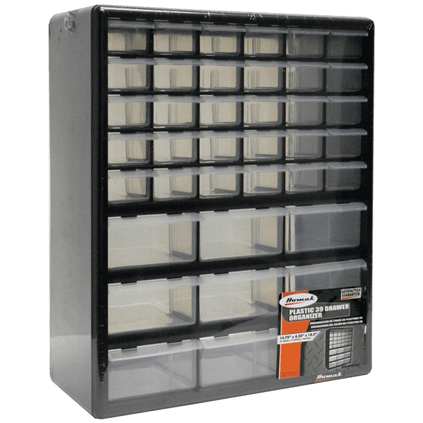 Homak plastic parts organizer - Securability