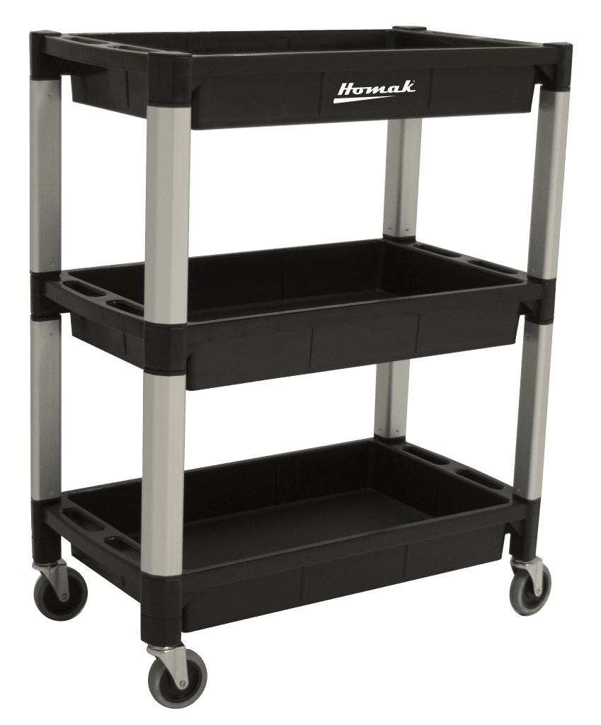 Plastic Service Cart 3 & 2 Tier Utility Cart - Securability