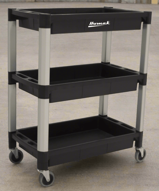 Plastic Service Cart 3 & 2 Tier Utility Cart - Securability