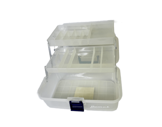 Small Clear Portable Hand Carry Tote with expandable tray - Securability