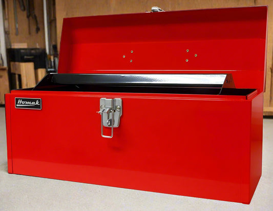 Homak 19 - Inch Steel Hip - Roof Tool Box, Tall, Red, RD00119819 - Securability