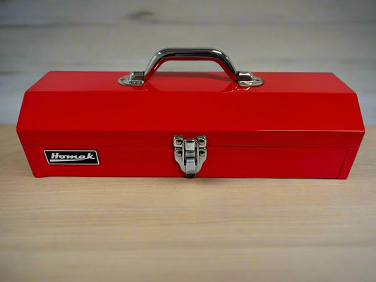 16inch Portable Metal Toolbox Red Hand carry tote - Securability