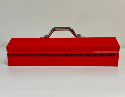 16inch Portable Metal Toolbox Red Hand carry tote - Securability