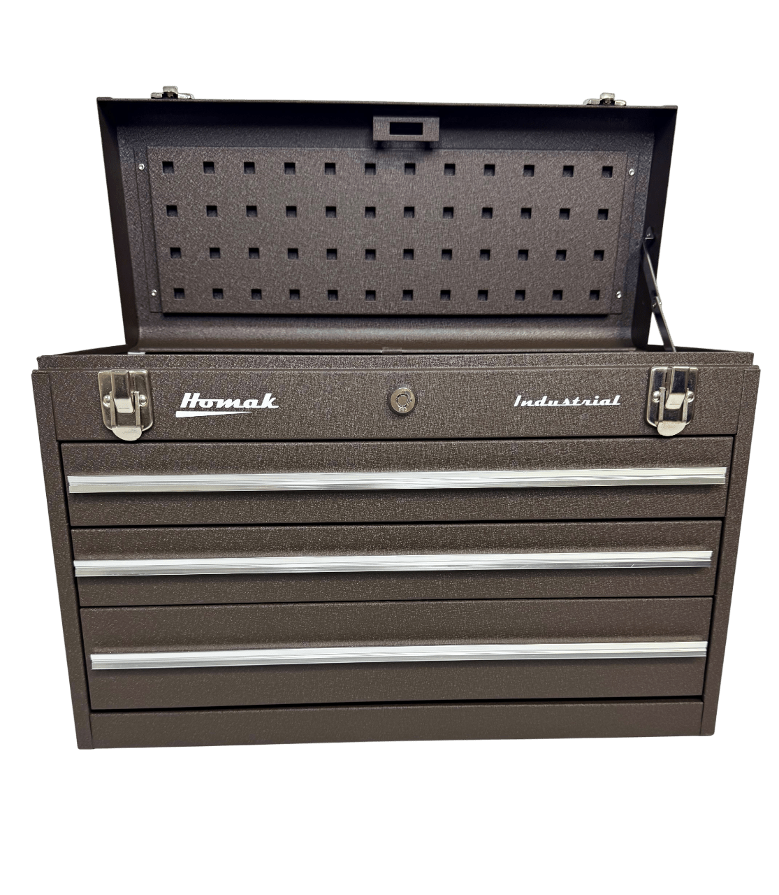 20″ Homak Industrial toolbox Three - Drawer Friction slide brown wrinkle Toolbox - Securability