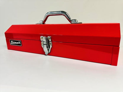 Homak 16 - Inch Portable Metal Toolbox Red Hand - Carry Tote - Securability