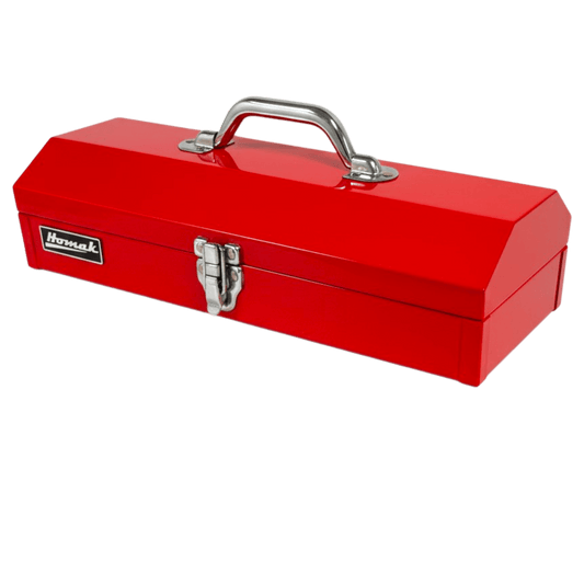 Homak 16 - Inch Portable Metal Toolbox Red Hand - Carry Tote - Hand carry tool box