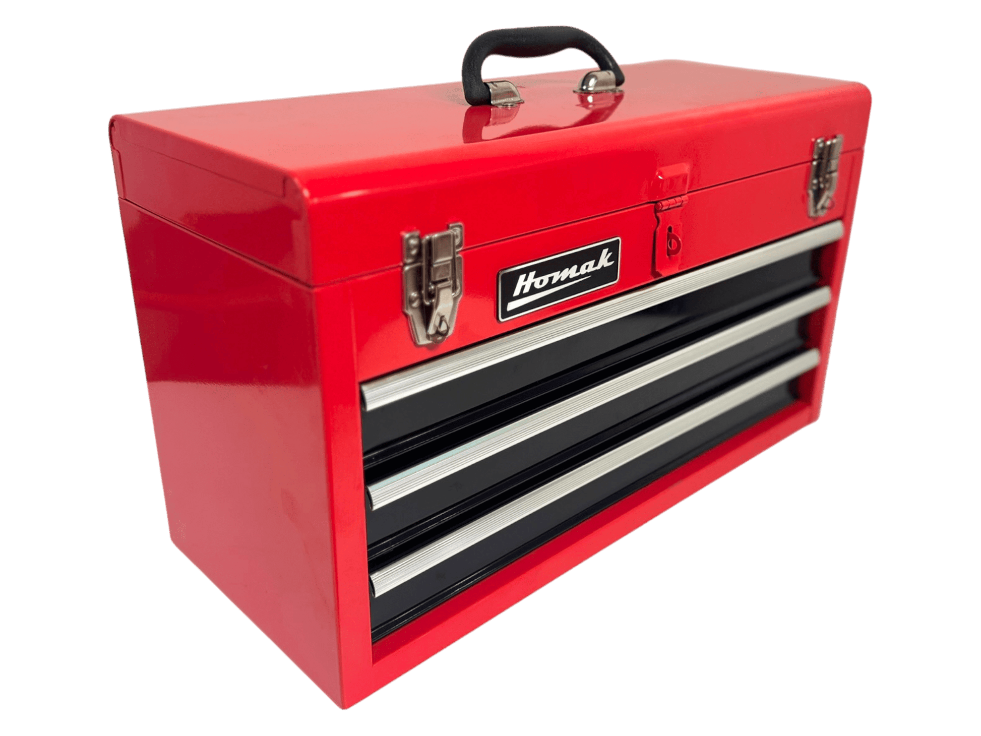 Homak 20″ Three Drawer Portable Ball Bearing Toolbox - Securability