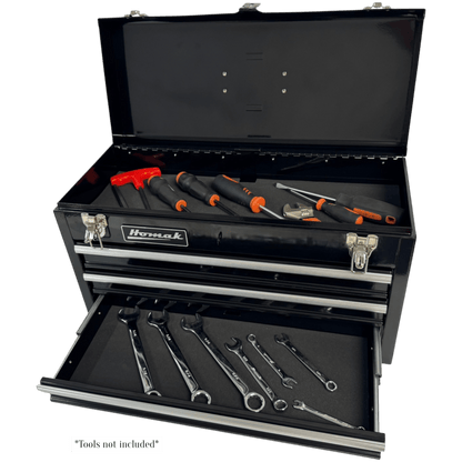 Homak 20″ Three Drawer Portable Ball Bearing Toolbox - Securability