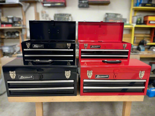 Homak 20″ Three Drawer Portable Ball Bearing Toolbox - Securability