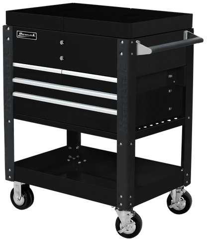 Homak 35" Slide - Top Service Cart Pro Series Four Drawer - Service Cart Black