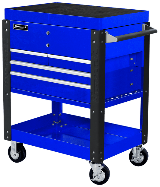 Homak 35" Slide - Top Service Cart Pro Series Four Drawer - Service Cart Black