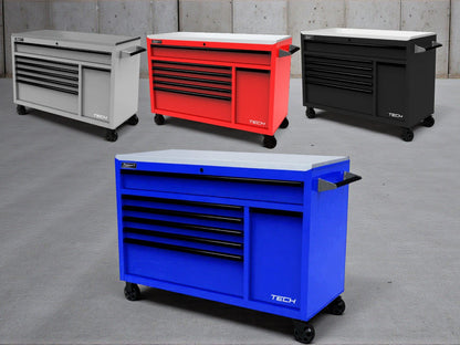 Homak 54″ TECH Roller Cabinet with Stainless Steel Top - RD04054070 toolbox charging station
