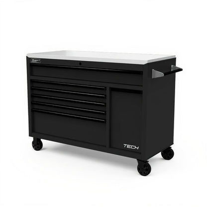 Homak 54″ TECH Roller Cabinet with Stainless Steel Top -BK04054070 toolbox charging station