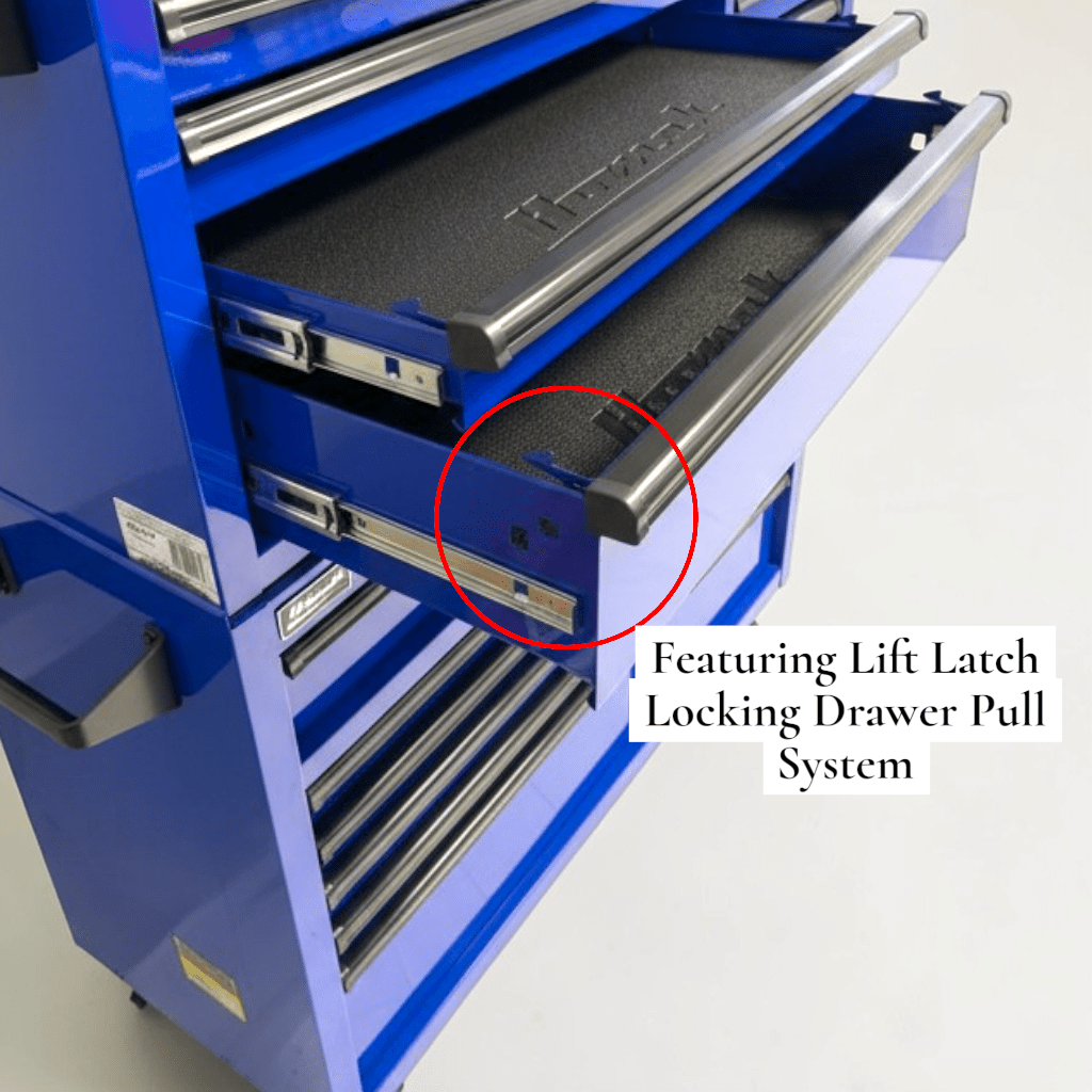 Homak 72” RS Pro Roller Cabinet - Durable Steel Three Bay Tool Storage - Roller Cabinet Blue