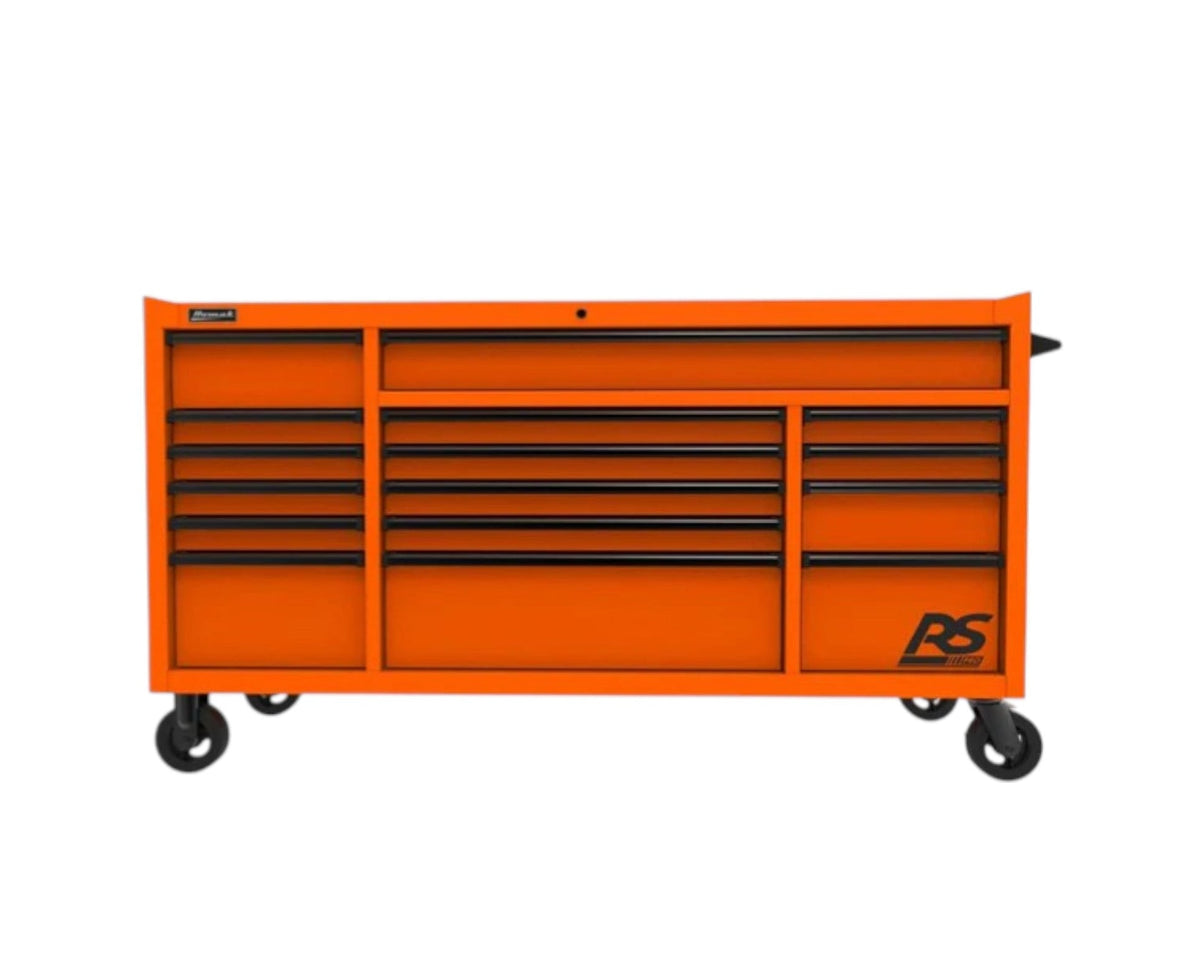 Homak 72” RS Pro Roller Cabinet - Durable Steel Three Bay Tool Storage - Roller Cabinet Black