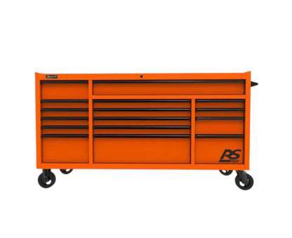 Homak 72” RS Pro Roller Cabinet - Durable Steel Three Bay Tool Storage - Roller Cabinet Black