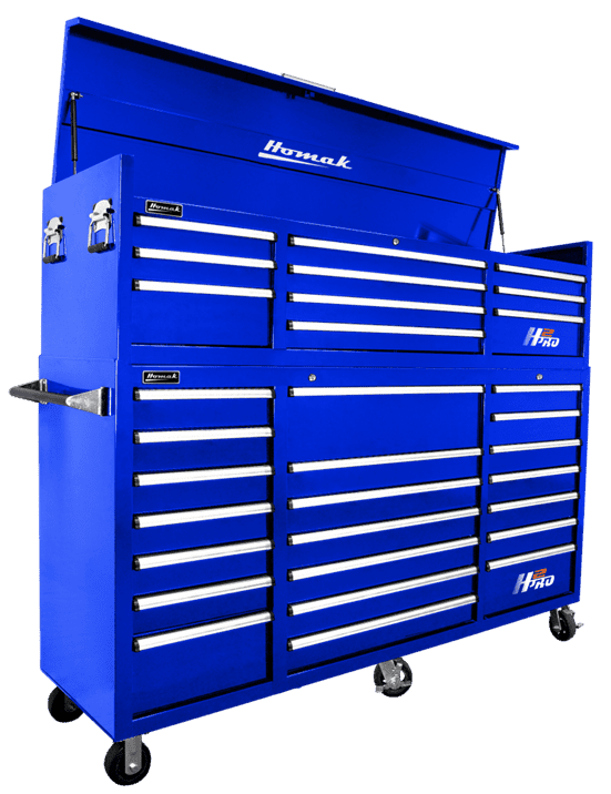 Homak H2PRO 72" Top Chest and Rolling Cabinet Combo - Roller Cabinet Blue Roller cabinet
