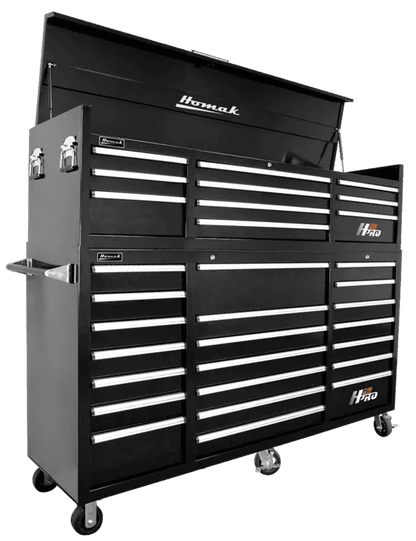 Homak H2PRO 72" Top Chest and Rolling Cabinet Combo - Roller Cabinet Black Roller cabinet