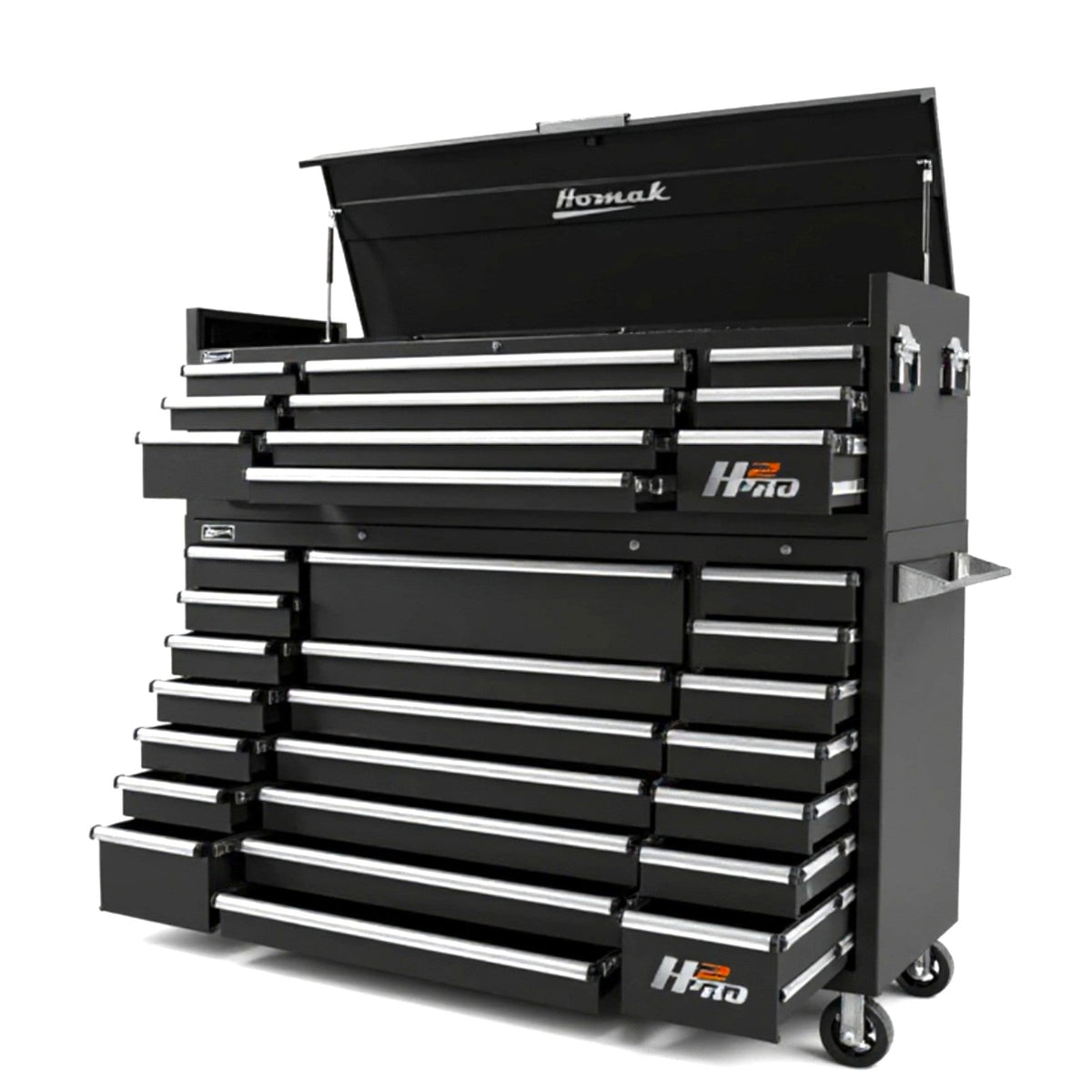 Homak H2PRO 72" Top Chest and Rolling Cabinet Combo - Roller Cabinet red Roller cabinet