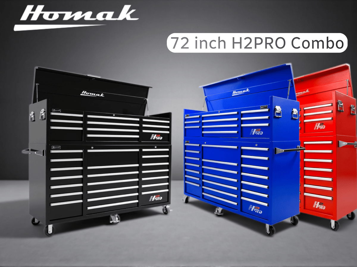 Homak H2PRO 72" Top Chest and Rolling Cabinet Combo - Roller Cabinet Roller cabinet
