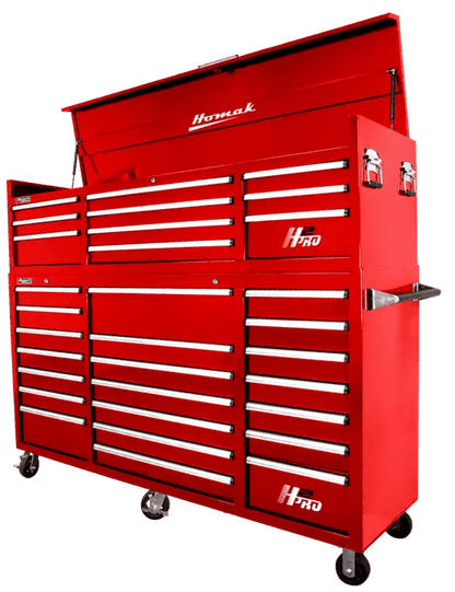 Homak H2PRO 72" Top Chest and Rolling Cabinet Combo - Roller Cabinet red Roller cabinet