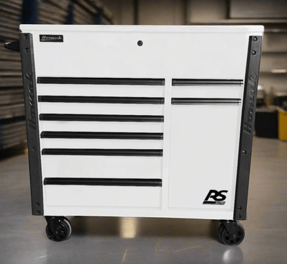 Homak RS Pro 8 Drawer Flip Top Power Service Cart - Service Cart Black