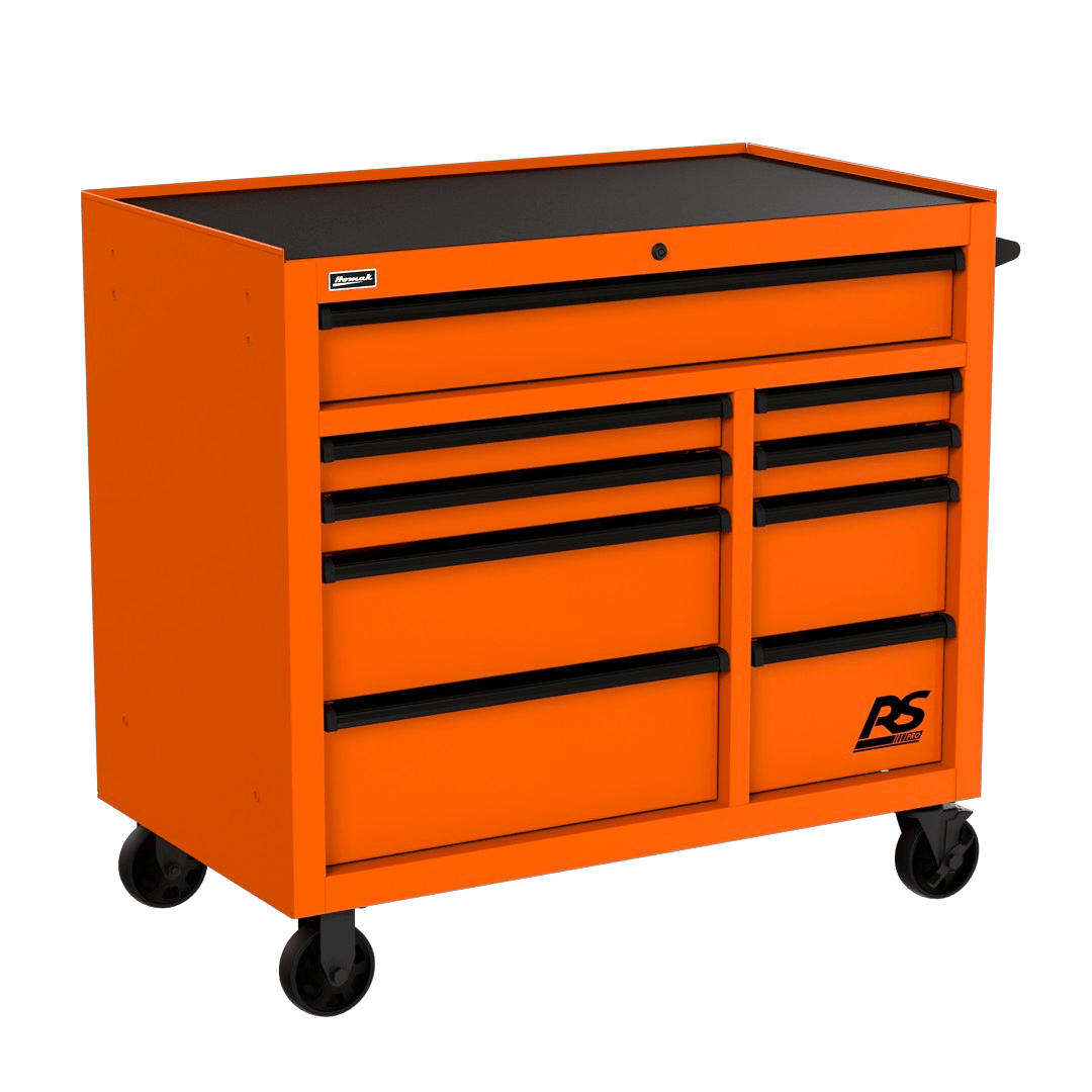 Homak RS Pro Roller Cabinet - Heavy-Duty Rolling Tool Cabinet - orange Homak Roller Cabinet