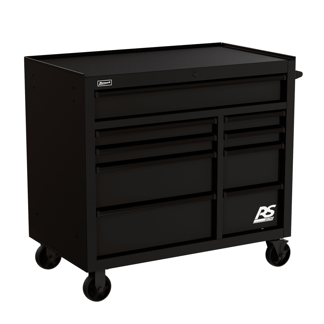 Homak RS Pro Roller Cabinet - Heavy - Duty Rolling Tool Cabinet - Roller Cabinet Black