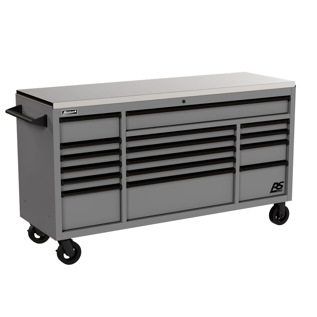 Homak RS Pro Rolling Toolbox Workstation - Roller Cabinet Grey