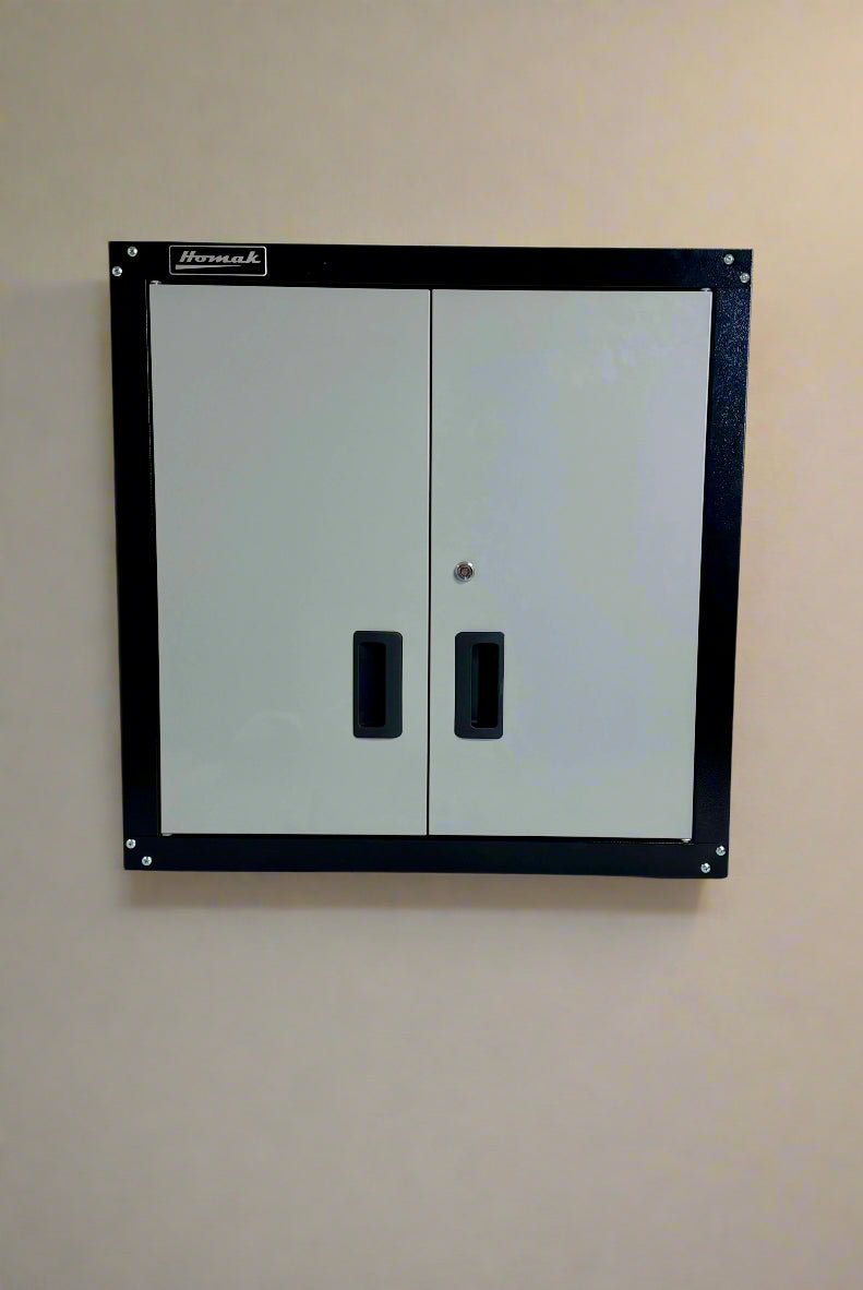 homak 2 door wall cabinet with doors closed locking wall cabinet 