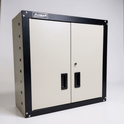 Steel garage wall cabinet with adjustable shelves - Securability