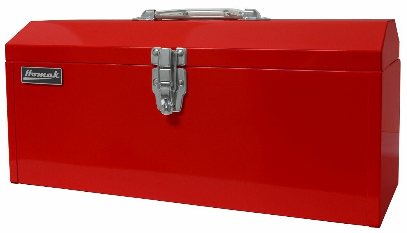 Homak 19-Inch Steel Hip-Roof Tool Box, Tall, Red, RD00119819