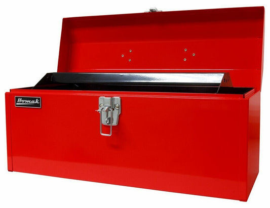 Homak 19-Inch Steel Hip-Roof Tool Box, Tall, Red, RD00119819