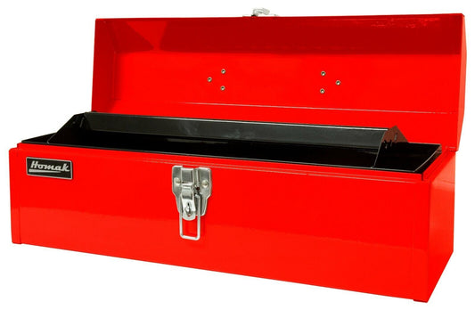 Homak 19-Inch Steel Hip-Roof Tool Box Short Red RD00119200